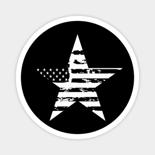 Distressed USA White Star Magnet